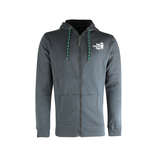 Donkergrijze hoodie met rits & kap - Big Green Egg