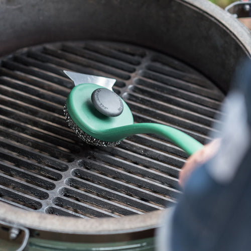 Reinigingsborstel grillrooster met roestvrijstalen spons